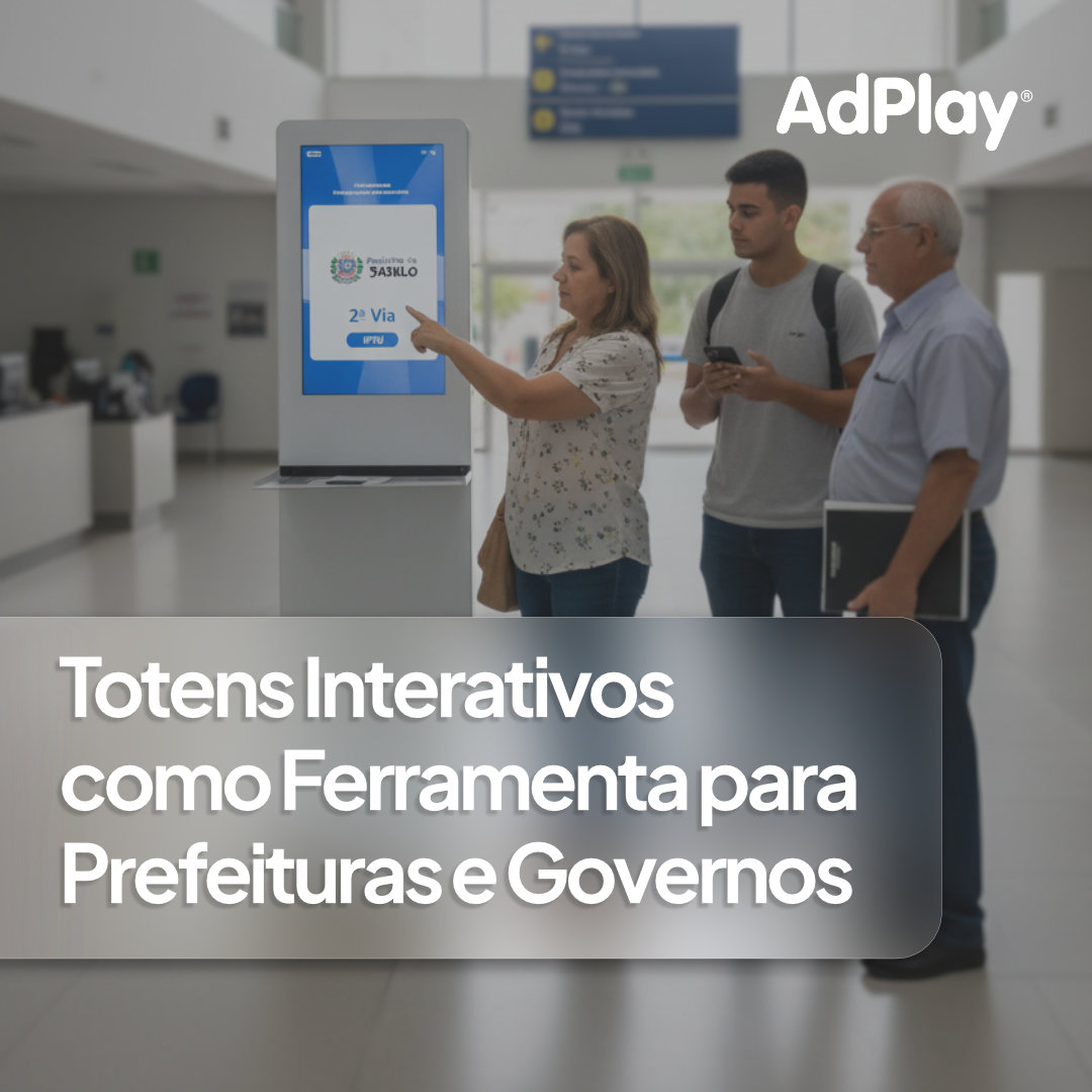 Total totem AdPlay 27TTS Autoatendimento para governo, prefeituras e câmara municipais, filas em UBS e postos de saude.