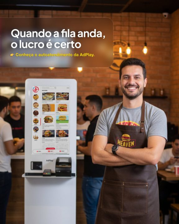 Total totem AdPlay 27TTS Autoatendimento para pizzarias
